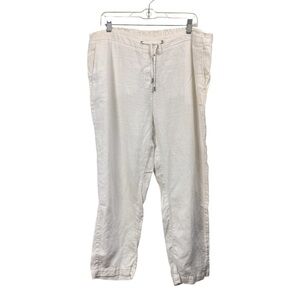 Chicos Plus Size 3R 16 Linen Drawstring Pants Coastal Beachy Coverup Minimalist